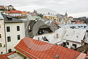 Banska Stiavnica in Slovakia, historical center and calvary hill