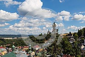 Banska Stiavnica, Slovakia . Panorama of the city