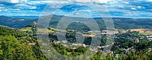 Banska Stiavnica town in central Europe, Slovakia, up view from hill