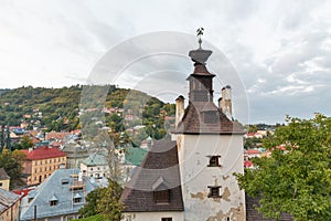 Panoráma mesta Banská Štiavnica na Slovensku.