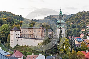 Panoráma mesta Banská Štiavnica na Slovensku.