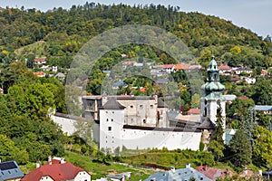 Banska Stiavnica townscape in Slovakia.