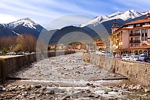 Bansko, Bulgaria, Glazne river, spring mountains