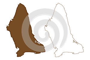 Bantayan island Asia, Republic of the Philippines map vector illustration, scribble sketch Bantayan map