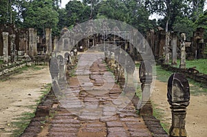 BANTEAY SREI temple, being widely praised as a `precious gem`, or the `jewel of Khmer art.` photo