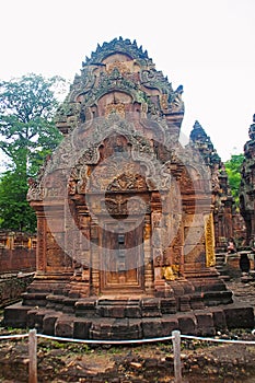 Banteay Srei temple entrance, Angkor, Cambodia.