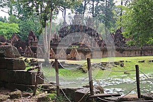 Banteay Srei Temple at lake side 3