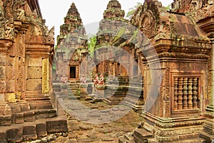 Banteay Srei Temple ruins in Siem Reap, Cambodia.