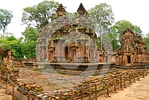 Banteay Srei Temple ruins in Siem Reap, Cambodia.