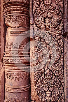 Banteay Srei Temple, Siem Reap, Cambodia. During sunrise