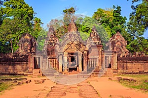 Banteay Srei Temple, Siem Reap, Cambodia. During sunrise