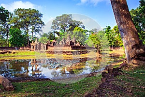 Banteay Srei Temple, Siem Reap, Cambodia. During sunrise