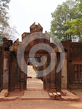 Banteay Srei Temple, Siem Reap Province, Angkor\'s Temple Complex Site listed as World Heritage by Unesco in 1192, b