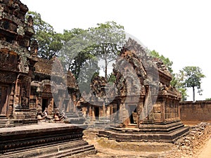 Banteay Srei Temple, Siem Reap Province, Angkor\'s Temple Complex Site listed as World Heritage by Unesco in 1192, b