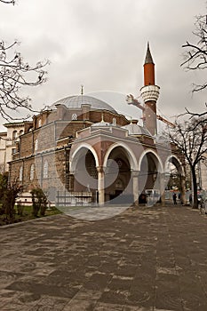 Banya Bashi Mosque, built in 1474, on the medieval Banski Square, old Sofia