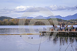 People enjoying a sunny day.