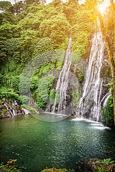 Banyumala twin waterfall in Bali, Indonesia