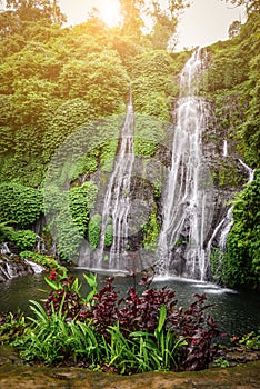 Banyumala twin waterfall in Bali, Indonesia