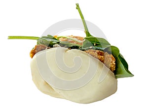 Bao steamed sandwich isolated on white