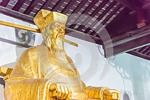 Bao Zheng Statue at Baogong Temple. a famous historic site in Hefei, Anhui, China.