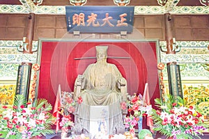 Bao Zheng Statue at Memorial Temple of Lord Bao. a famous historic site in Kaifeng, Henan, China.