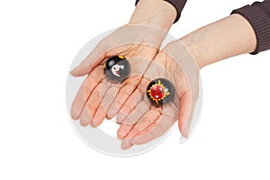 Baoding balls in a female hands