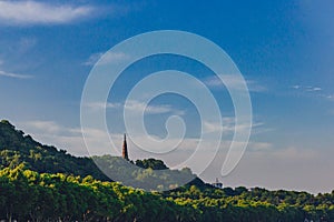 Baoshi Hill and Baochu Pagoda by West Lake in Hangzhou, China