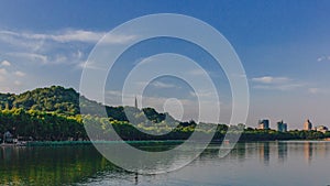 Baoshi Hill and Baochu Pagoda by West Lake in Hangzhou, China