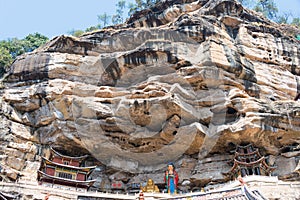 Baoxiang temple at Shibaoshan Mountain(Shibaoshan Shiku). a famous historical site of Jianchuan, Yunnan, China.