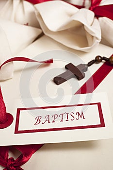 Baptism announcement, invite and crucifix