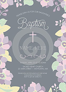 Baptism, Christening, First Communion, or Confirmation Invitation Template