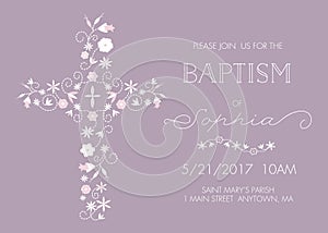 Baptism, Christening, First Holy Communion Invitation - Invite Template