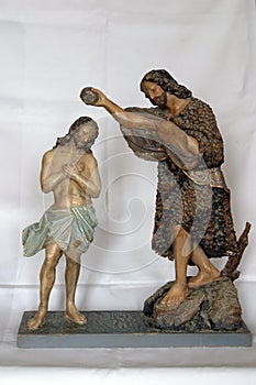 Baptism of the Lord, statue in Church of St. Matthew the Apostle and Evangelist in Stitar, Croatia