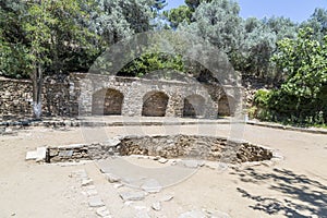 Baptism pool at House of the Virgin Mary in Izmir, Turke