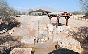 Baptism site in old historical Jordan riverbed