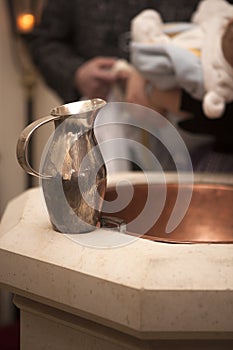 Baptismal font in church