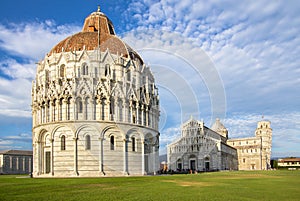 Baptistery, Cathedral and beltower of Pisa, Tuscany, Italy