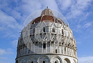 The baptistery Saint John of Pisa Tuscany Italy.