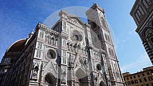 Baptistery of San Giovanni and the Basilica di Santa Maria del Fiore with Giotto campanile tower bell and Brunelleschi dome