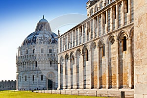 The Baptistry in Cathedral Square in Pisa, Italy