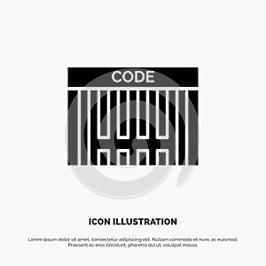 Bar, Barcode, Code, Shopping Solid Black Glyph Icon