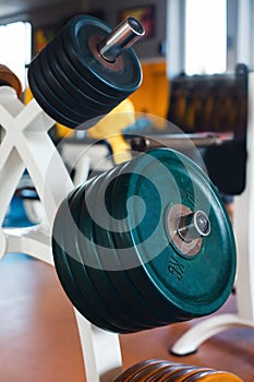 Bar-bells in the gym