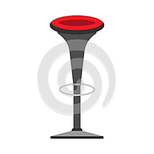 Bar chair style decoration symbol element vector icon. Restaurant high stool interior furniture room illustration