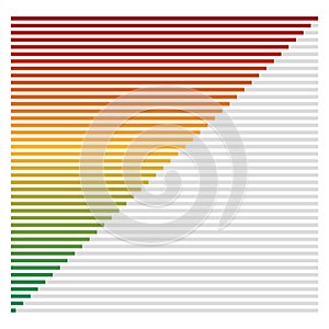 Bar chart, bar graph interface element with low and high levels.