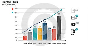 Bar chart comparing various categories with color-coded bars in red, yellow, blue, and