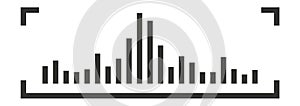 Bar chart dashboard icon. Thin line frame