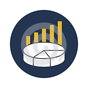 Bar chart flat vector icon which can easily modify or edit