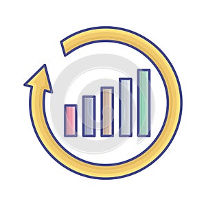 Bar chart flat vector icon which can easily modify or edit