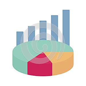 Bar chart flat vector icon which can easily modify or edit
