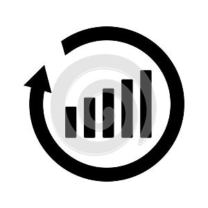 Bar chart flat vector icon which can easily modify or edit